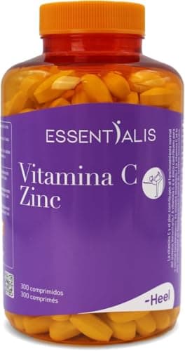 Essentialis Vitamine C Zinc, Complément Alimentaire avec Vitamine C et Zinc - Pour votre système immunitaire - 60 comprimés véganes - Sans additifs artificiels Enfants 500 mg et adultes 500-1000 mg