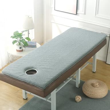 Surmatelas en mousse à mémoire de forme de 190 x 80 cm, épaisseur de 4 cm avec trou pour le visage, sangles élastiques, confortable et protecteur, pour un meilleur sommeil aujourd'hui!