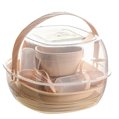 Ensemble de vaisselle portable d'extérieur, ensemble d'ustensiles de camping, couverts de pique-nique, ensemble de vaisselle de voyage pour camping, randonnée, voyage, barbecue