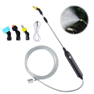 Dhqkqg Pulverisateur De Jardin Electrique, Pulverisateur Pour Toiture, Pulverisateur Lance Telescopique avec 3 Buses et 5M de Tuyau,USB Rechargeable,Portable Pulvérisateur pour Pulvérisateur de Jardin
