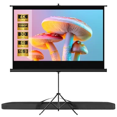VISULAPEX 60” Ecran Vidéoprojecteur sur Trépieds, 16:9 Écran de Projection Réglable avec Sac de Transport, Ecran Projecteur Intérieur Extérieur pour Films&Présentations