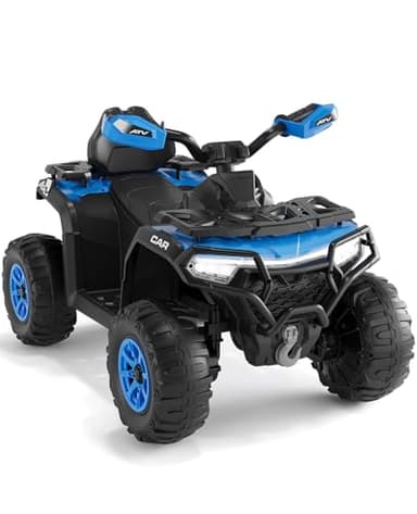 Garvee Quad Électrique Enfant 12V Tout-Terrain, ATV pour Enfants de 3 à 8 Ans, 2 Moteurs, Télécommande Parentale, Suspension, LED, Musique, Bluetooth, USB, 95x 56x 55 cm