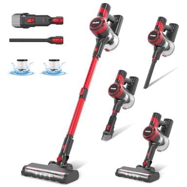 Stanew Aspirateur Balai sans Fil sans Sac Multifonctions 4 en 1- PowerClean - 2 Vitesses - Puissant -Compact - Léger - 150W - 22.2V-Batterie 2200mAh Autonomie 40 Min -Multifonction pour Maison
