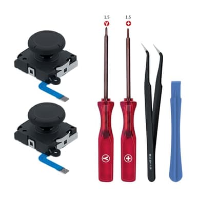 Tolesum Joysticks Analogiques 3D de Remplacement pour Manette NS Switch/Switch OLED Joy-Con/Switch Lite,Thumb Stick Capuchons de Stick avec Tournevis Kit d'outils de Reparation - (Pas pour Switch 2)