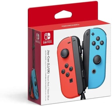 Nintendo Official Switch - Joy-Con Controller Pair - Neon Red/Neon Blue (Switch)