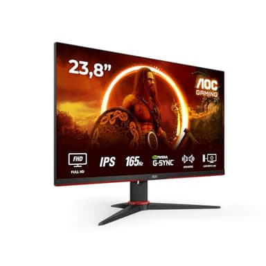 AOC - Monitors Gaming Gaming 24G2SPAE - Écran FHD 24" 165 Hz, 1 ms MPRT, FreeSync, G-Sync Compatible, Haut-Parleur (1920 x 1080, VGA, HDMI, DisplayPort) Noir/Rouge
