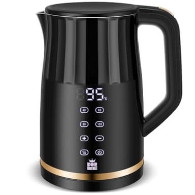 ForMe Bouilloire Electrique Inox 1,7L Contrôle de Température Réglable 40-100°C I LED Affichage de la Température I Fonction de Maintien au Chaud I Protection Anti-ébullition I Théière Sans BPA