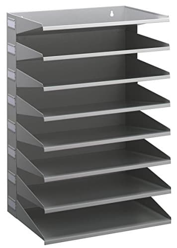 Durable 336110 Trieur Métallique Mural 8 Compartiments Horizontaux Hauteur 54 cm pour Documents Au Format A4+ Coloris Gris