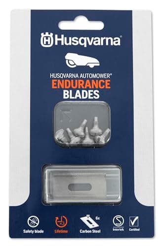 Husqvarna Automower Endurance - Lot de 6 Lames avec vis - Trou Oblong - Lame de qualité Plus Durable - Compatible avec Tous Les Robots tondeuses Husqvarna/Gardena/McCulloch