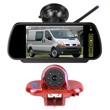 EnruigeOK Caméra de recul sans fil pour Renault Trafic 2001-2014 Van Full HD 1080p Installation facile avec moniteur de 7" (# support ventouse)
