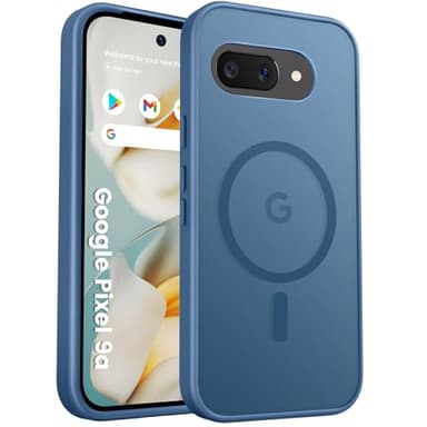 PuyaTeya Coque pour Google Pixel 9A, avec magnétique, Protection Militaire, Anti-Choc, Anti-Rayures, Anti-Empreintes, Anti-Glissement Translucide Mat Coque de Protection (Bleu Profond)