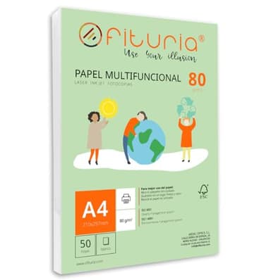 Ramette de papier A4 80g avec 50 feuilles blanches, papier multifonctionnel pour un usage scolaire et professionnel. Idéal pour imprimantes laser, à jet d’encre ou photocopieuses – Ofituria