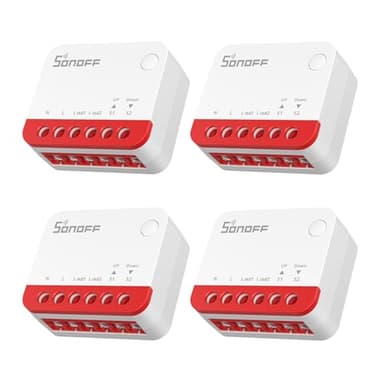 SONOFF MINI-ZBRBS Zigbee Lot de 4 commutateurs intelligents pour volet roulant, taille mini, contrôle en pourcentage, répéteur Zigbee, assistant Alexa/Google/Home, fil neutre requis, lot de 4