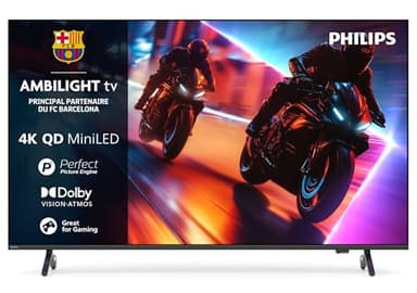 Philips Ambilight 65MLED910 'The Xtra' Mini LED 4K Smart TV - Écran 65 Pouces avec P5 Perfect Picture Engine Ultra HD, Titan OS, Dolby Vision et Son Dolby Atmos