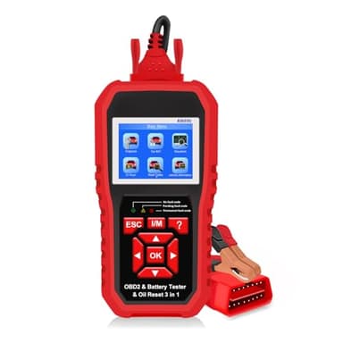 Jonlaki Lecteur de Voiture Scanner Professionnel OBDII KW890 avec Testeur de Batterie et Fonction de Réinitialisation d'huile pour Véhicules Après 1996