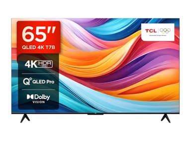 TCL TV QLED 65T7B 4K HDR Pro 65’’ avec Google TV et système sonore Dolby Atmos, Compatible avec l’Assistant Google et Alexa