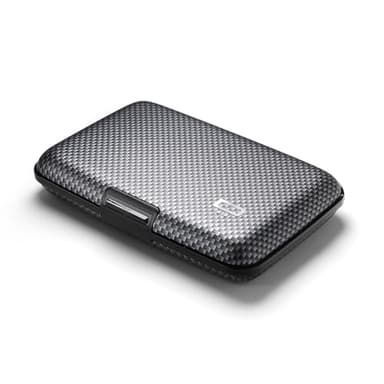 Porte-Cartes en Aluminium Effet Carbone, Protection RFID Contre la fraude et la démagnétisation, Portefeuille Compact, modèle Smart Case Stockholm V1