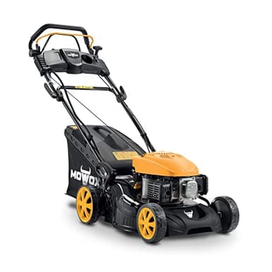Mowox PM 4335 SE Tondeuse à Gazon autopropulsée 3 en 1 avec démarrage électrique, Min. 1,6 kW/2800 TR/Min, 43 cm, Sac de ramassage de l'herbe 50 l, Roues à roulement à Billes