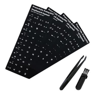 Autocollants Clavier, Autocollant Clavier en Français, Autocollants de Remplacement de Lettres de Clavier Français, pour avec n'importe Quel Clavier Standard, Ordinateur Portable, 6pcs