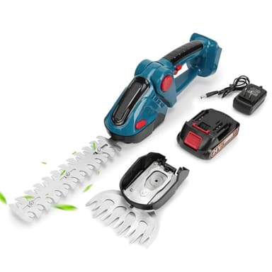 Taille Haie Batterie, Taille Haie Electrique 24V 2 en 1, avec 1 Batterie, Chargeur et 2 Lames Taille Haie,Taille-haie sans Fil Electrique Cisaille de Jardin pour Arbustes, Jardin, Gazon, Pelouse