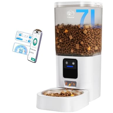 Distributeur Croquettes Chat Automatique avec WiFi 5G: 7L Gamelle Chat Automatique Connecté, Distributeur Croquettes Chien avec Alexa, Détachable pour Un Nettoyage Facile,Convient Aux Chiens et Chats