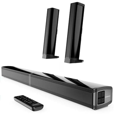 Oakcastle SB80 Barre De Son Home Cinema sans Fil | Enceinte pour Téléviseur | Bluetooth 5.1 HDMI Arc, Optique, AUX et USB Soundbar Enceintes | Barre De Son Caisson De Basse