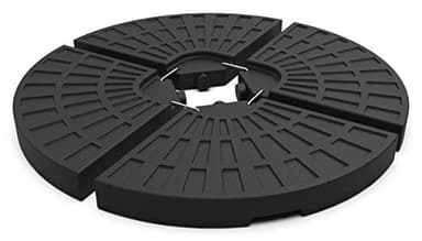 vounot® Dalle Lestage pour Parasols Base de Parasol en HDPE 4pcs à Remplir Protection UV Dalle Robuste Stable pour Parasol Déporté Remplir de Sable 100kg ou d'eau 52L Idéal pour Pieds en Croix Noir
