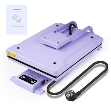 LetCartMaker Presse à chaud de voiture pour t-shirts, 40 x 50 cm, presse à chaud, presse à chaud, 2500 W, affichage de la température pour t-shirts, chaussures, chapeaux, projets en vinyle HTV