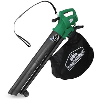 GARDEBRUK® Aspirateur souffleur broyeur électrique 3en1 3000W bandoulière 270 km/h roulettes bac 45L souffleur de Feuilles aspirateur Jardin