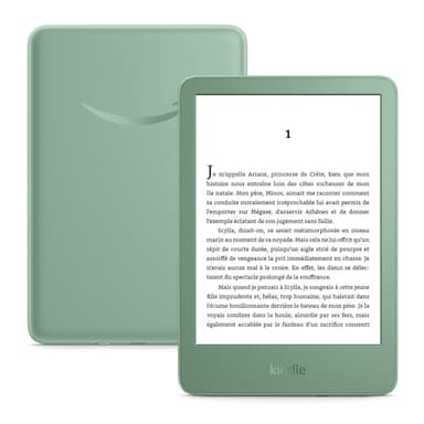 Amazon Kindle (Nouvelle génération) - Le plus léger et compact, avec écran antireflets, changements de page plus rapides et éclairage avant réglable - 16 Go - Avec publicités - Vert matcha