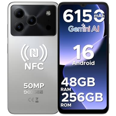 DOOGEE NOTE56 Plus Android 16 Telephone Portable, 48Go+256Go/2TB, Smartphone Pas Cher, 50MP+8MP,Smartphone Octa Core 6.56" HD+ 90Hz, 6150mAh, Débloqué 4G Dual SIM, Fingerprint/Face ID/NFC/OTG, Naturel