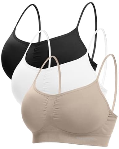 Channo Femme Soutien-Gorge sans Couture: Brassière Invisible Transparent Élastique sans Armature Maintien Yoga Lot de 3 (Assortiment M)