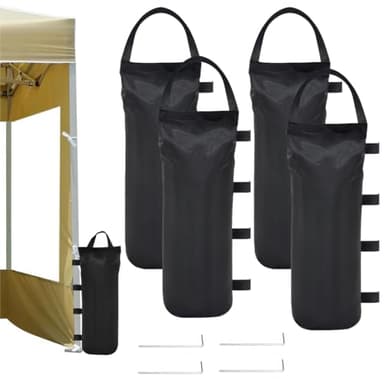 Lot de 4 Sac Lestage Tonnelle, Poids de Lestage Tonnelle avec Pique de Sol, Oxford 800D, Sac de Sable pour Lester, Poids tonnelle Pliante pour Tentes, Abris de Camping, Parasols, Tentes de Plage