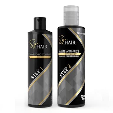 Sya Hair Kit Lissage Karité Shampoing Clarifiant 120 ml x 200 ml - Soin Capillaire Naturel pour Tous Types de Cheveux