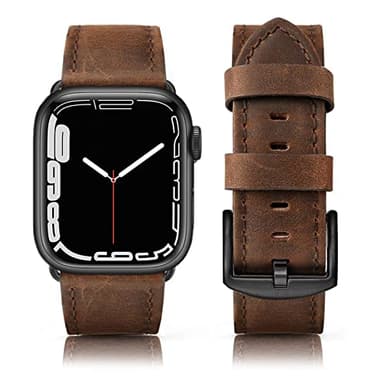 Tuocal Cuir Véritable Bracelet Compatible avec Bracelet Apple Watch 42mm(Series3/2/1) 44mm 45mm 46mm Homme Femme, de Remplacement Bracelet Compatible avec iWatch Series 10 9 8 7 6 5 4 3 2 1 SE