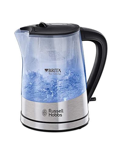 Russell Hobbs Bouilloire Electrique [Filtre] Purity (1,5L, 2200W, Cartouche Filtre Brita Maxtra & anticalcaire + indicateur de changement,Ebullition Rapide,Ecoulement parfait, Eclairage bleu) 22850-70