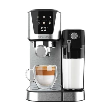 Cecotec Machine a Café Expresso Semi-Automatique Power Espresso 20 Cream. Cafetière Semi-Automatique, 20 Bars, Réservoir À Lait 700 Ml, Système De Chauffage Thermoblock, Pompe Puissante Force Aroma