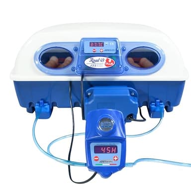 Borotto Real 49 Plus Expert | Couveuse Oeuf Automatique Professionnel 49 Oeufs ou 146 Petits avec Retourneur Automatique, Système Antibactérien et Humidificateur Automatique Sirio | Made in Italy