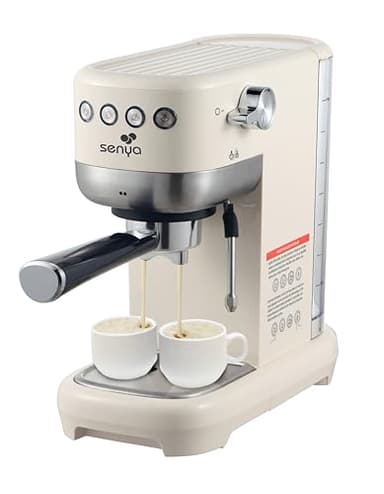 Senya Machine à café Tasty Coffee 20 bars, cafetière expresso et cappuccino 1300W, Thermoblock, mousseur de lait, arrêt automatique