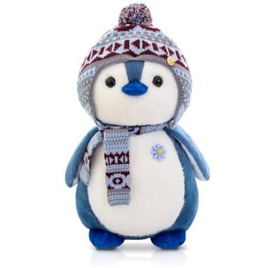 Wishstar Peluche Pingouin 20cm - Cadeau pour Enfants, Jouet pour Garçons et Filles, Compagnon à Câliner (Bleu)