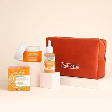 EVOLUDERM - Trousse Visage Duo Vitamine C - Sérum & Crème Eclat Vitamine C - Ingrédients d'Origine Naturelle - Made In France - Idées Cadeaux