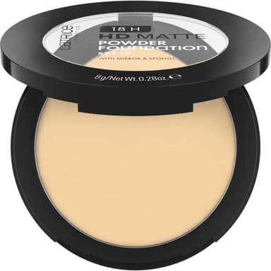 Catrice Cosmetics 18H HD Matte Powder Foundation fond de teint, longue durée, matifiant, couvrant, mat (8g)