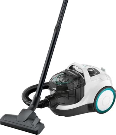 Bosch Electroménager Série 4, BGC21HYG1, aspirateur traîneau sans Sac Pro Hygiène, Filtre hygiénique UltraAllergie, Puissant et Compact, 550 Watts, Accessoire pour Matelas Inclus, Blanc