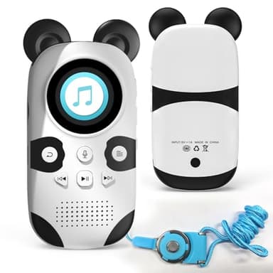 Lecteur MP3 Enfant 64Go Bluetooth 5.3, 18 musiques de Sommeil intégrées, Haut-Parleur, Enregistrement à Une Touche, Panda Mignon Portable pour Un Son HiFi sans Perte, Radio FM, Enregistrement Vocal