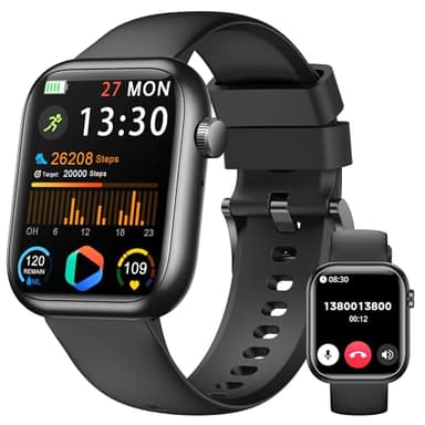 Montre Connectée Femme Homme, 1.83" Smartwatch avec Appel Bluetooth, Tensiomètre/Fréquence Cardiaque/SpO₂/Sommeil, Podometre, 123+ Mode Sport, Etanche IP68 Sport Bracelet Connecté pour Android iPhone
