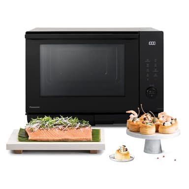 Panasonic NN-DS59NMETG Four à micro-Ondes Combiné 4-en-1 avec Gril, 27 Litres, 1000W, Cuisson à Deux niveaux, Capteur Genius, 32 Programmes Automatiques, Plateau Gril, Nettoyage Facile, Noir
