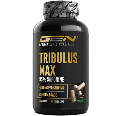Tribulus Max - 180 gélules - Hautement dosé avec 4500 mg par dose journalière - Premium : 95% saponines - Extrait pur de Tribulus Terrestris 10:1 - sans additifs inutiles, végan