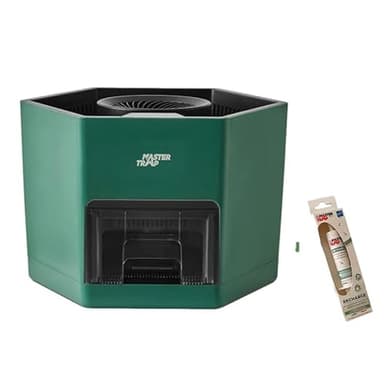 Master Trap - Anti-Moustique Hexa Trap - Piège extérieur Anti-moustiques - Livré avec attractant pour 3 Mois de Protection - Programmable - Électrique - A Poser - Jusqu'à 300 m2
