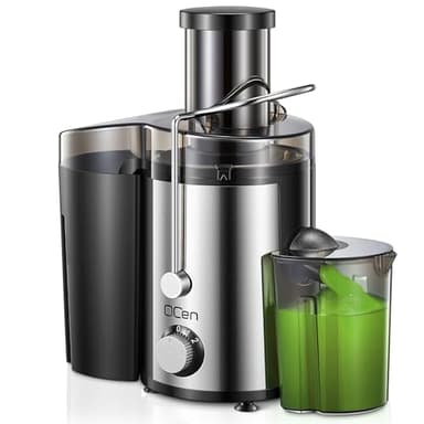 Extracteur de Jus Centrifuge 800W avec Large Goulotte de 3 Pouces, Facile à Nettoyer, Acier Inoxydable, Sans BPA, Idéal pour Fruits et Légumes (Sliver, 800W)