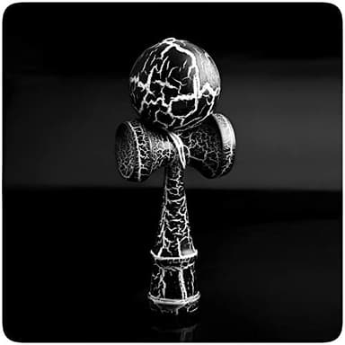 PRECORN Kendama Jeu d'adresse avec Balle Noire/Blanche | Jouet en Bois Jeu de Balle Jeu de dexterité Japonais en Bois de la Marque